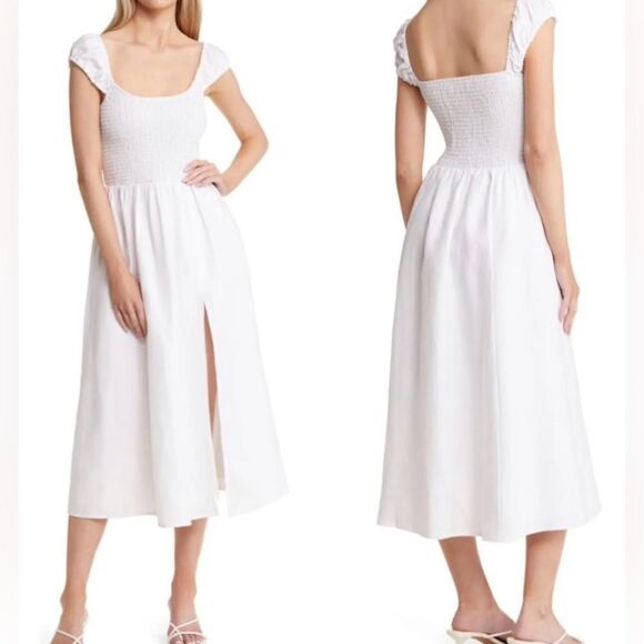 Reformation Tavi Linen Dress Short Sleeve XL NEW $248 - Picture 1 of 8